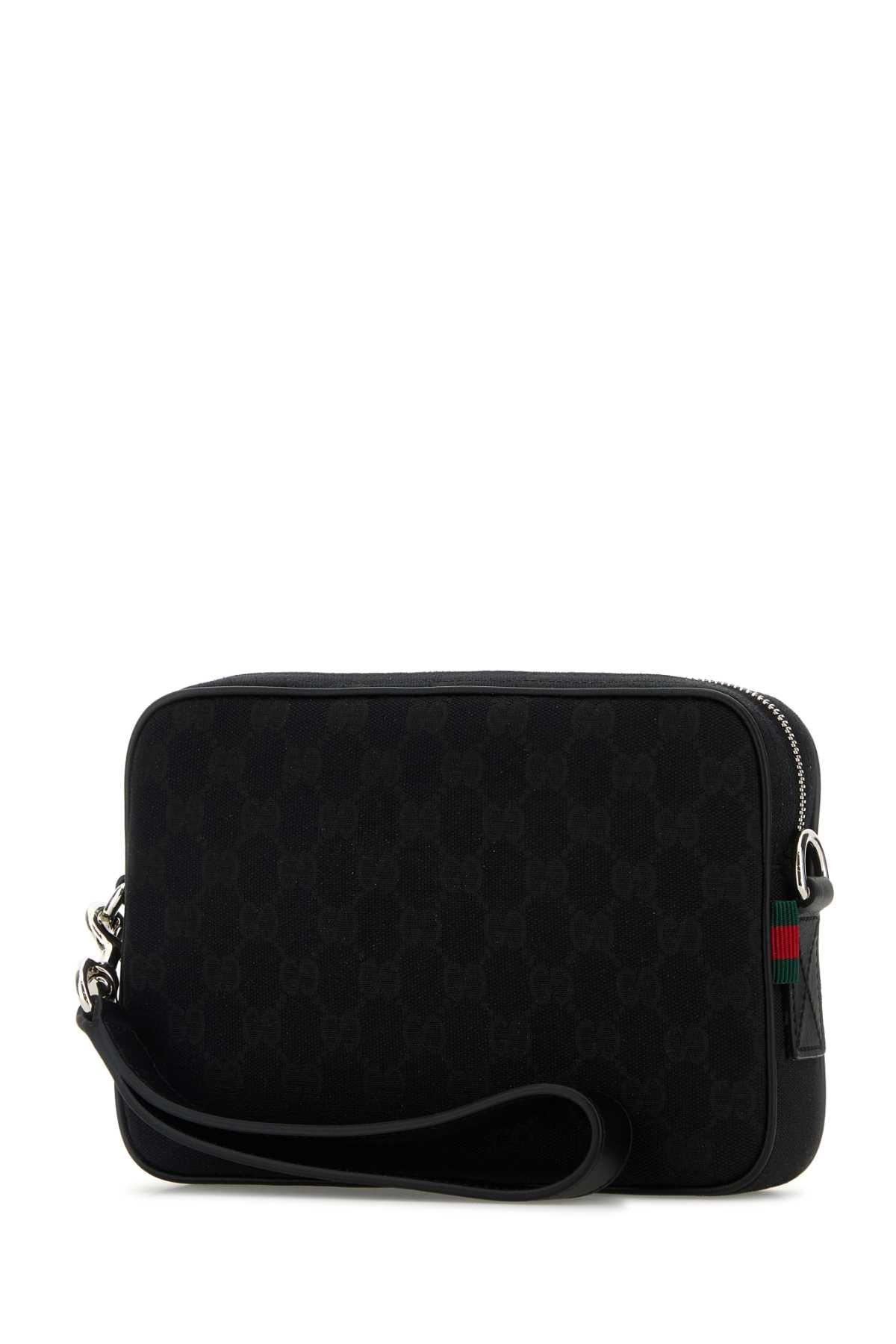 Gucci Men Black Gg Fabric Clutch - 2