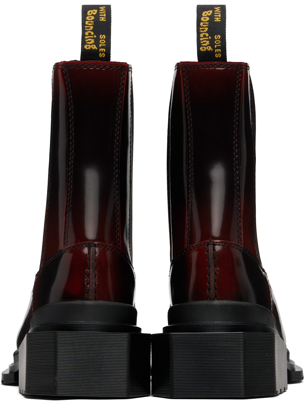 Black & Burgundy Maybole Square Toe Chelsea Boots - 2