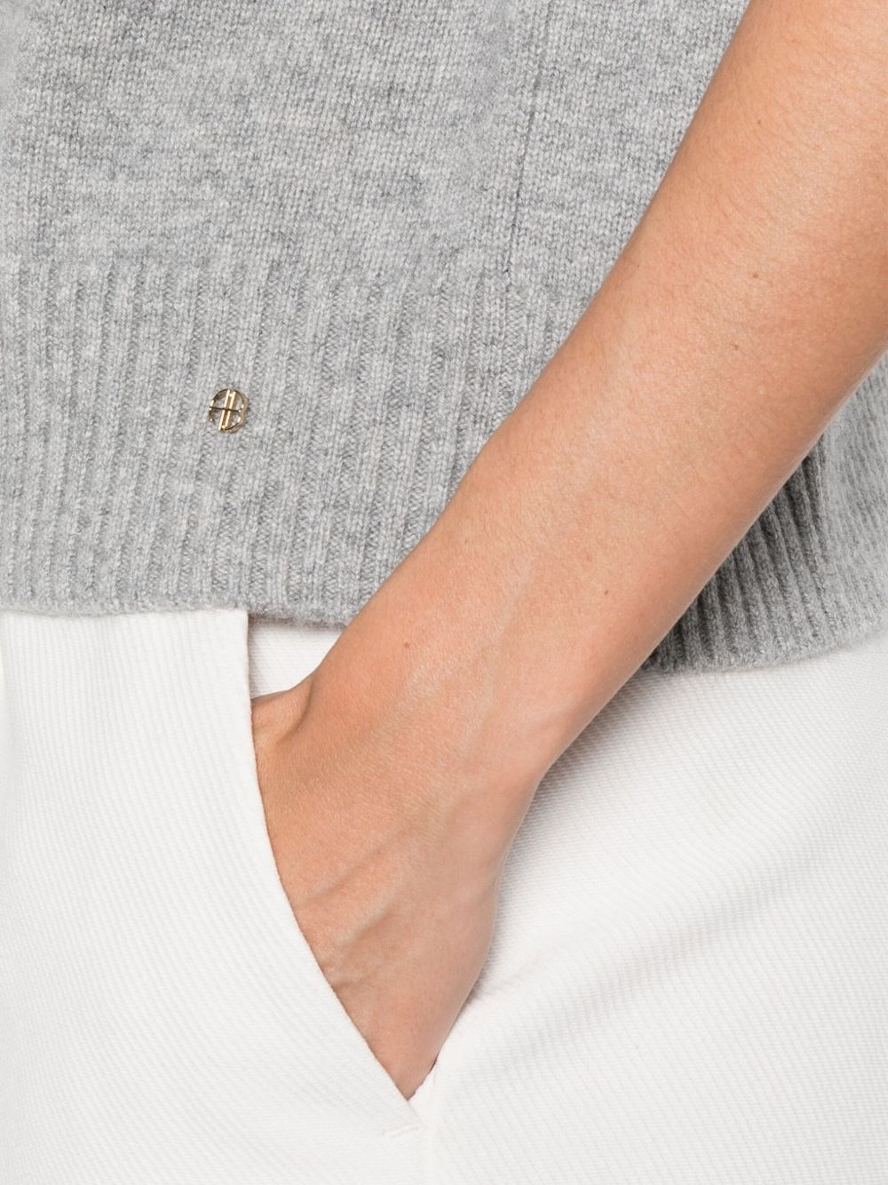 short-sleeve cashmere sweater - 5