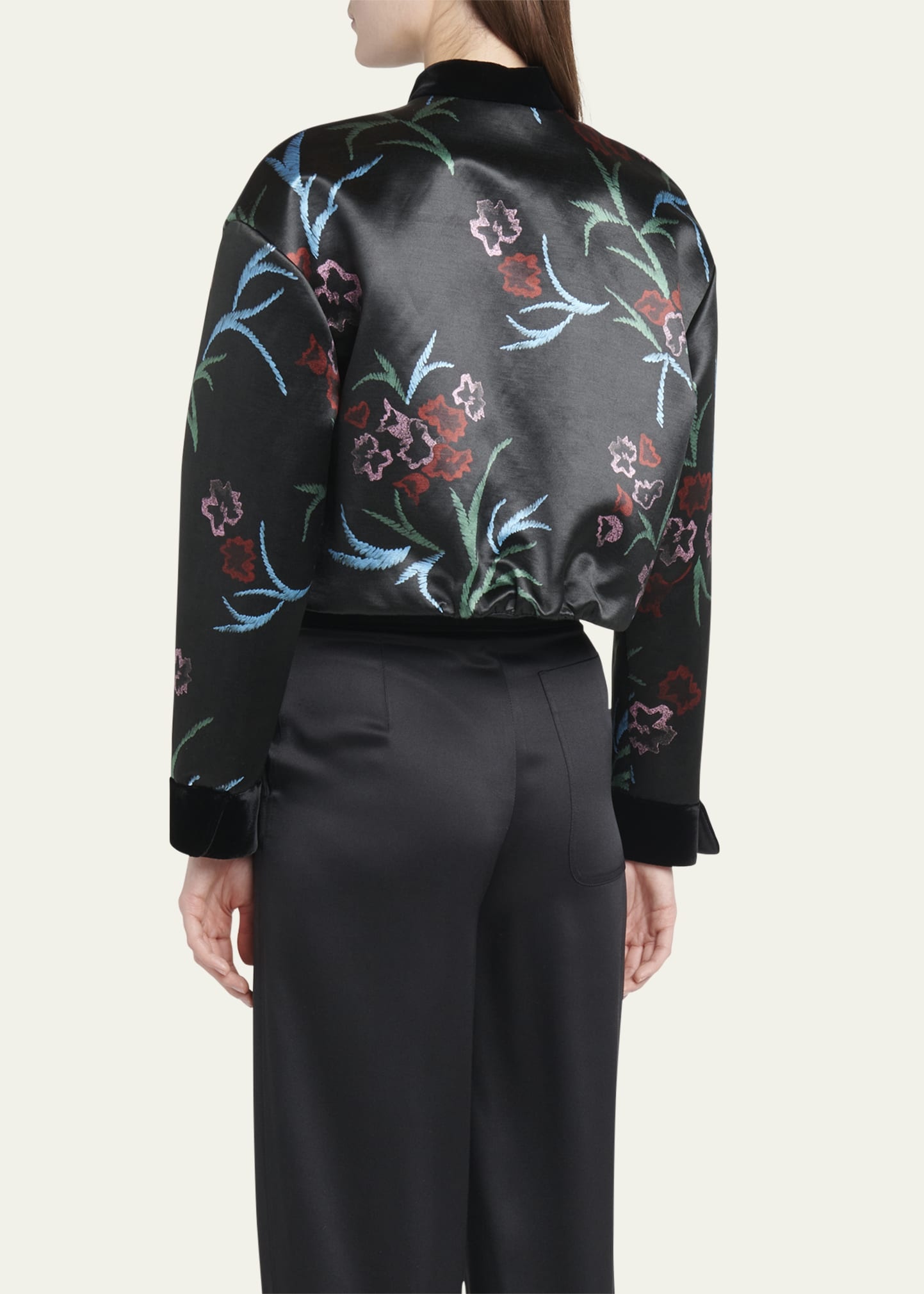 Silk-Blend Floral Shirt Jacket - 3