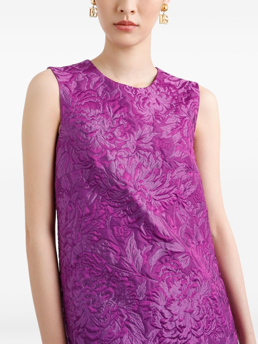brocade-effect mini dress - 5