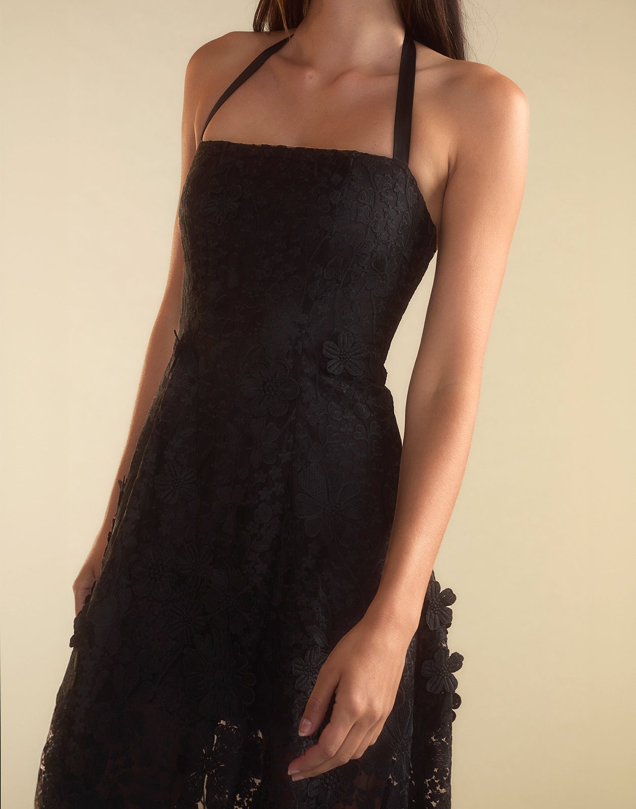 Blooming Lace Halter Dress - 7