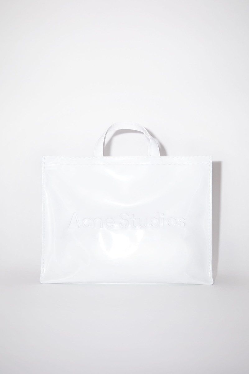 Logo shoulder tote bag - White 1
