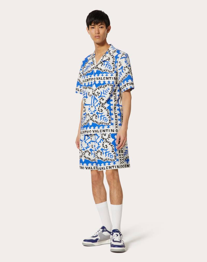 Valentino MINI BANDANA PRINT COTTON BERMUDA SHORTS outlook