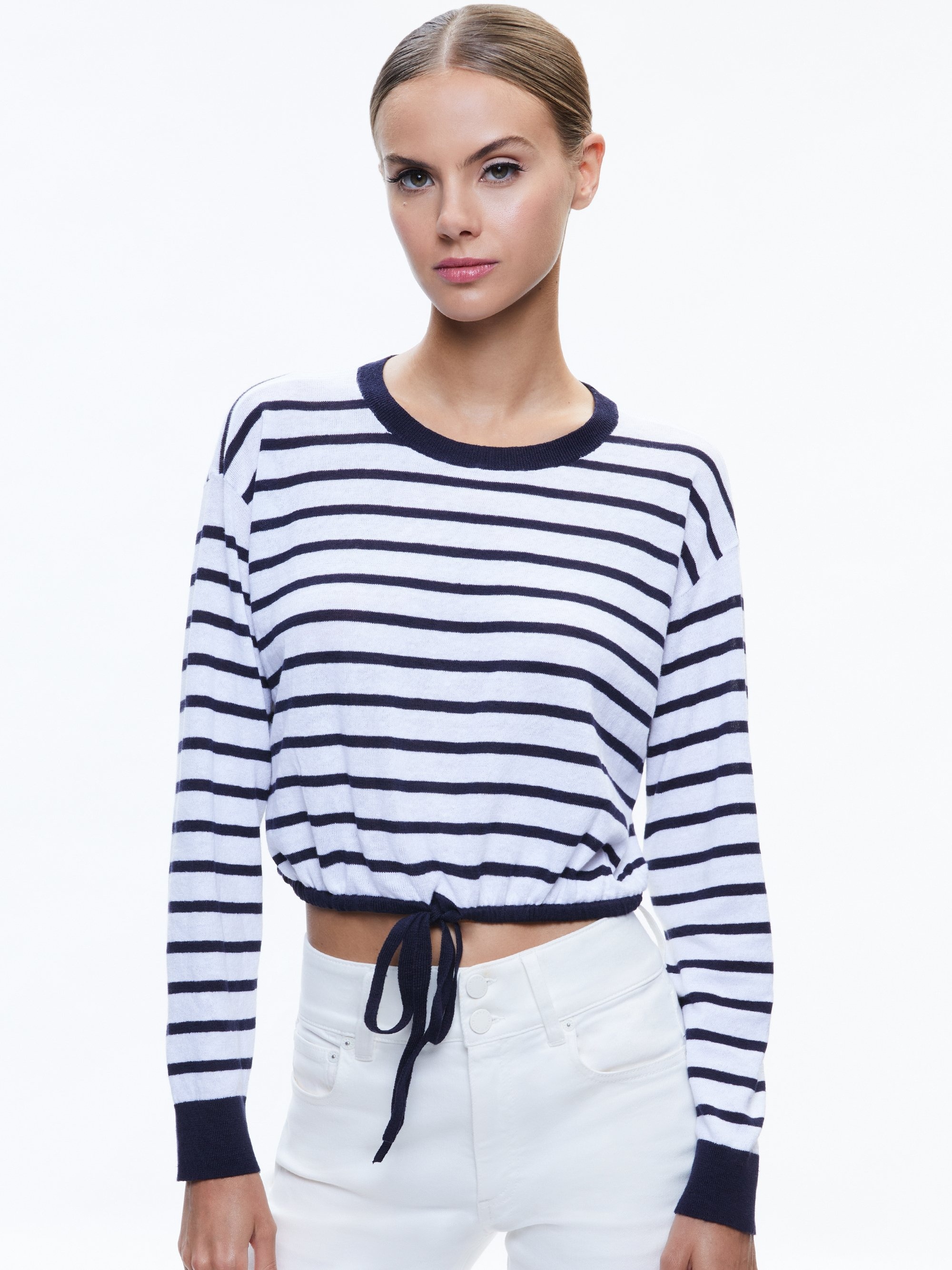 BERNETTA CROPPED DRAWSTRING PULLOVER - 2