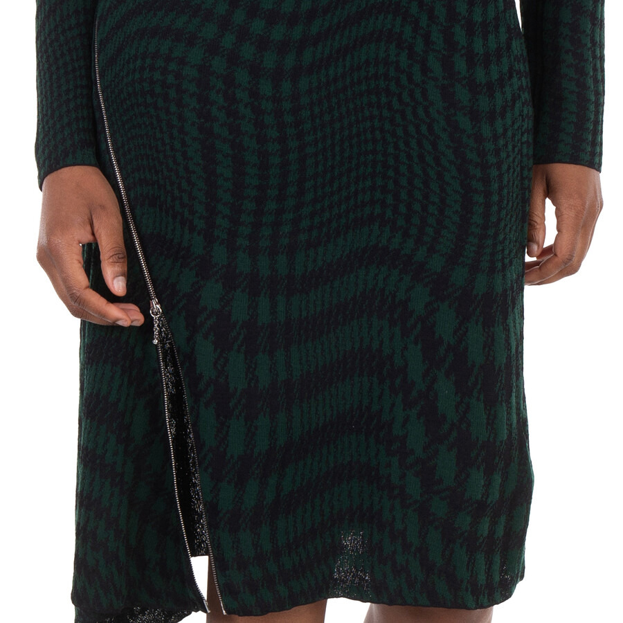 Burberry Warped Houndstooth Wool Blend Dress - 5