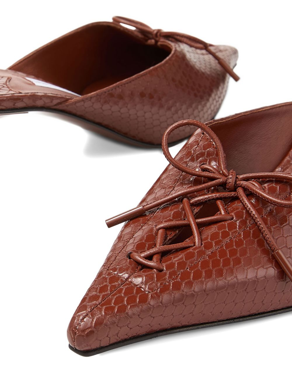 50mm Scarlett lace-up pointed-toe mules - 3