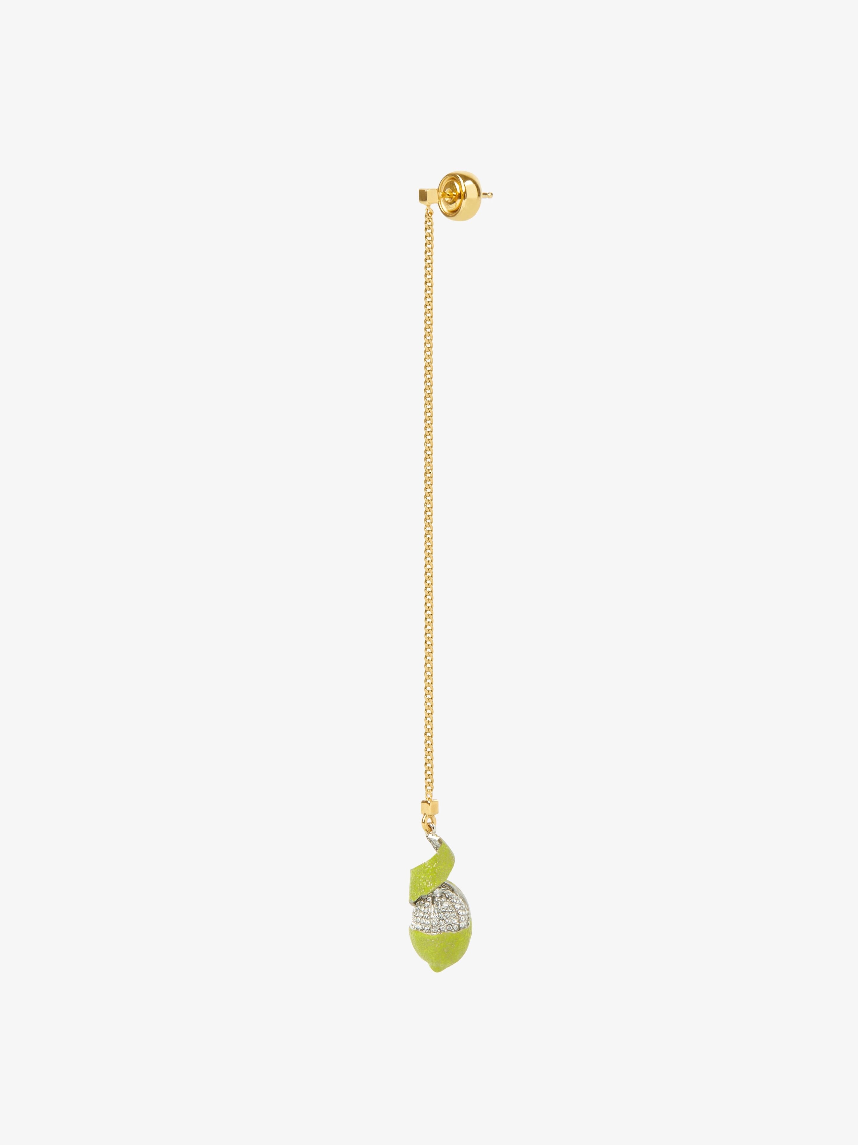 CHARM LEMON EARRING IN METAL AND ENAMEL WITH CRYSTALS - 4