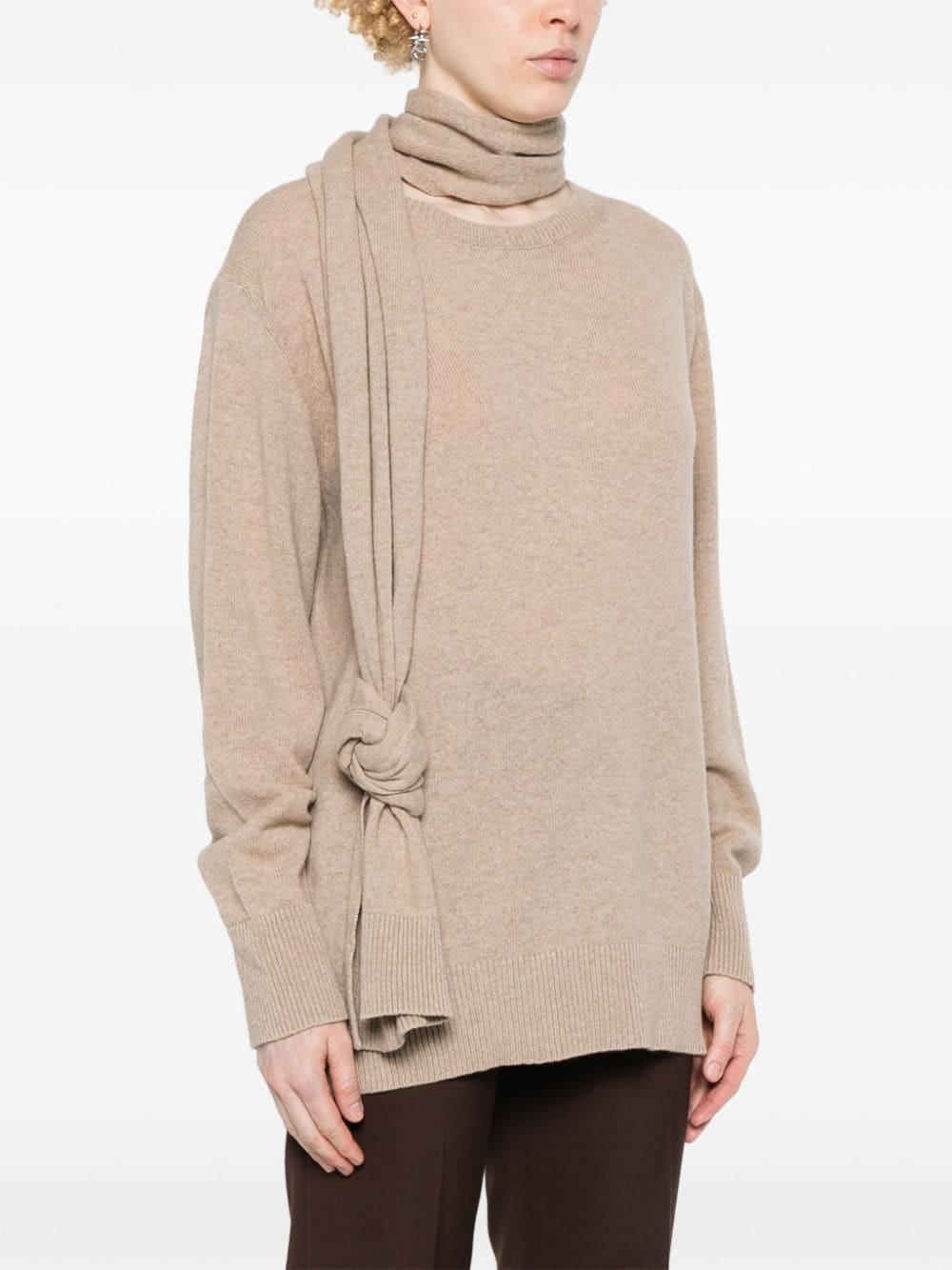 sash-detail cashmere-blend jumper - 3
