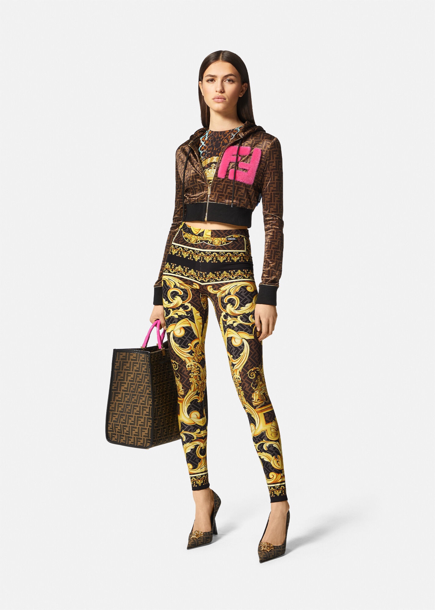 Fendace Gold Baroque Leggings - 2