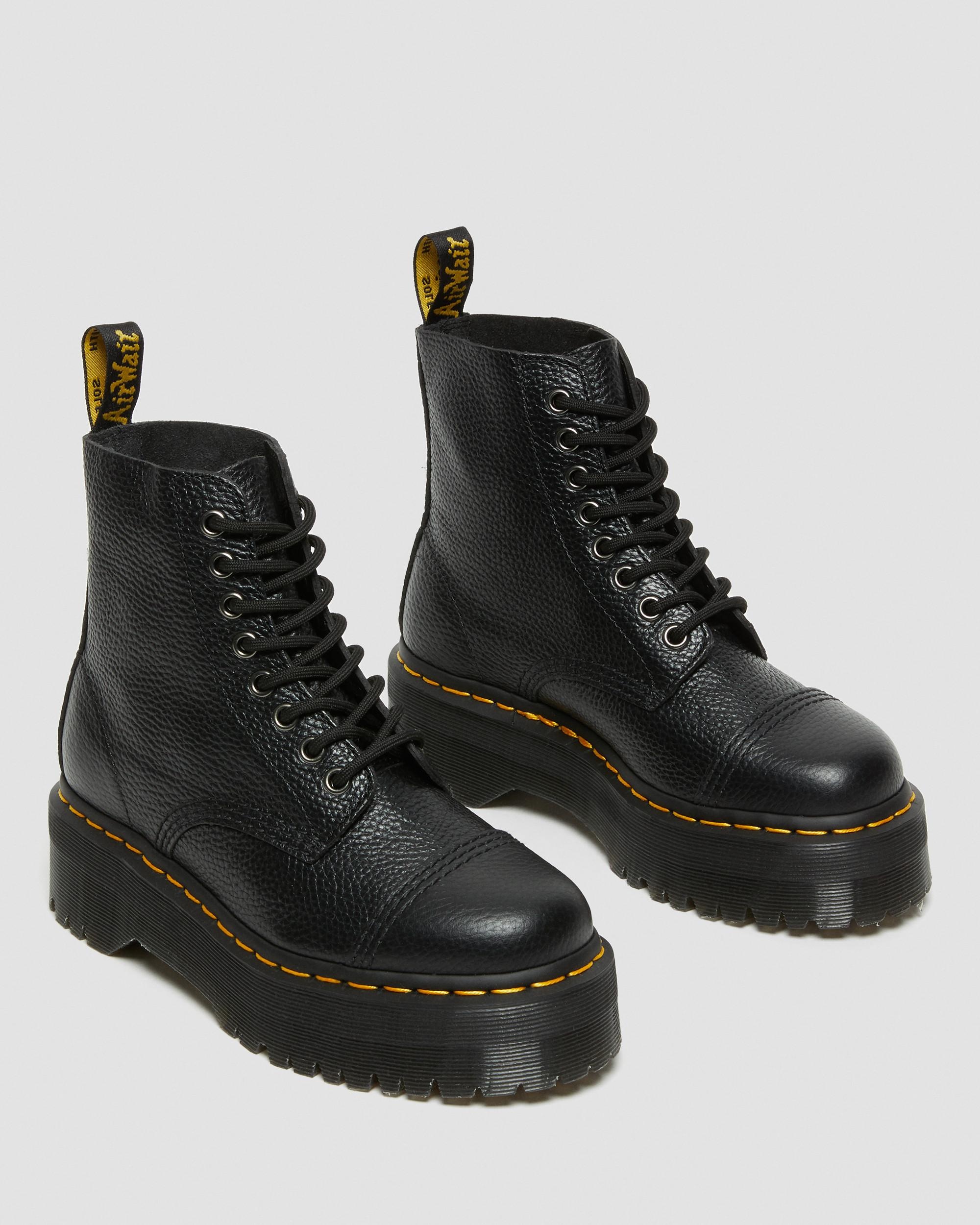 Sinclair Milled Nappa Leather Platform Boots - 6