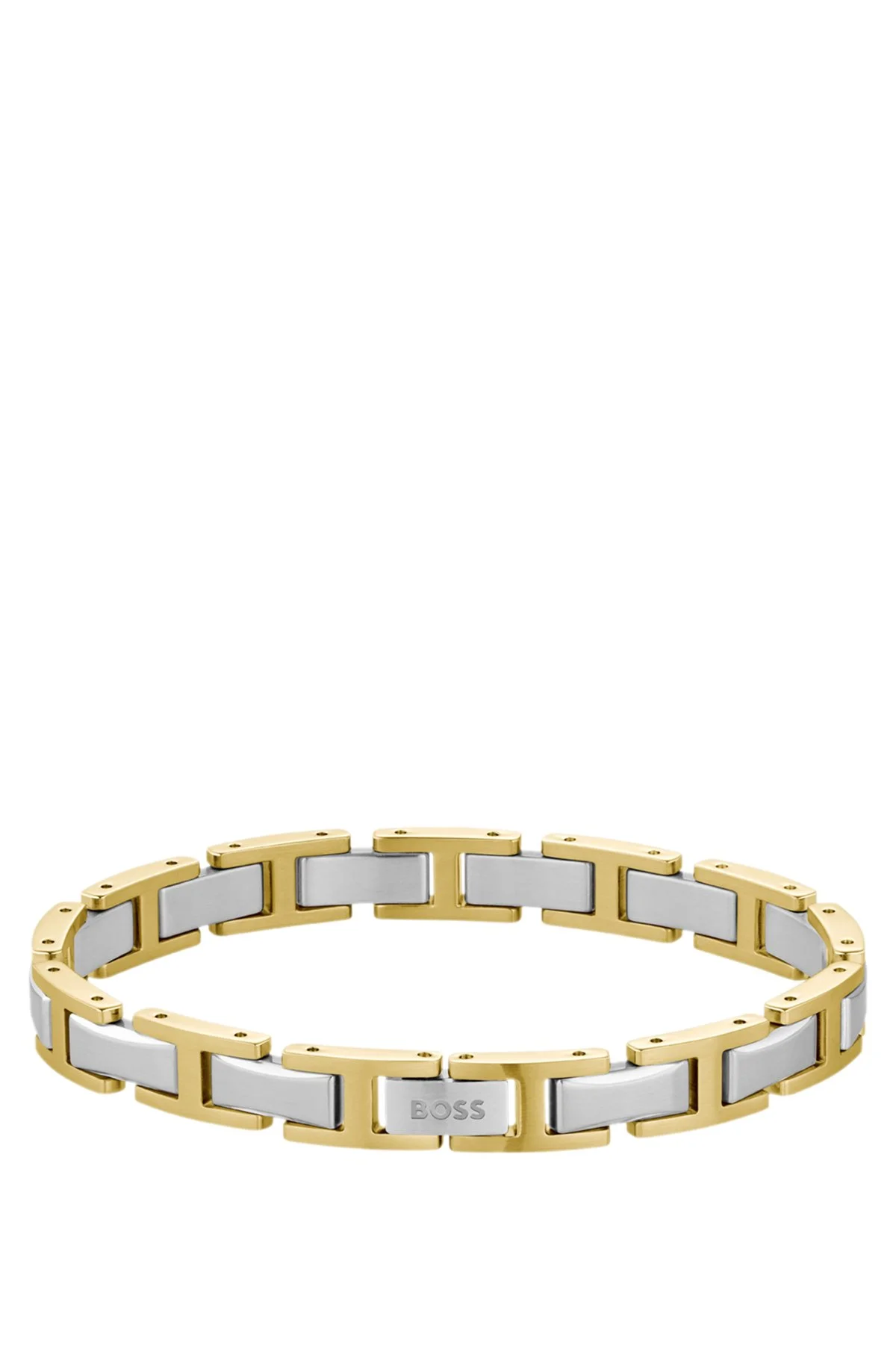 TWO-TONE H-LINK CUFF WITH LOGO CLASP - 1