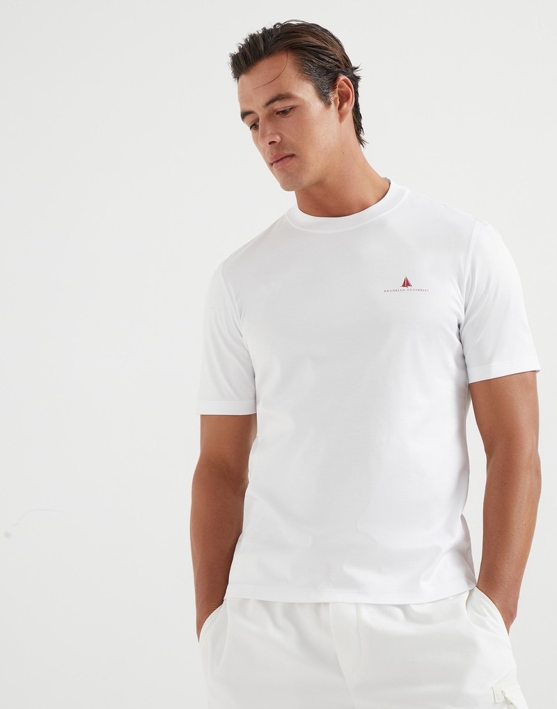 Cotton jersey T-shirt with print - 1
