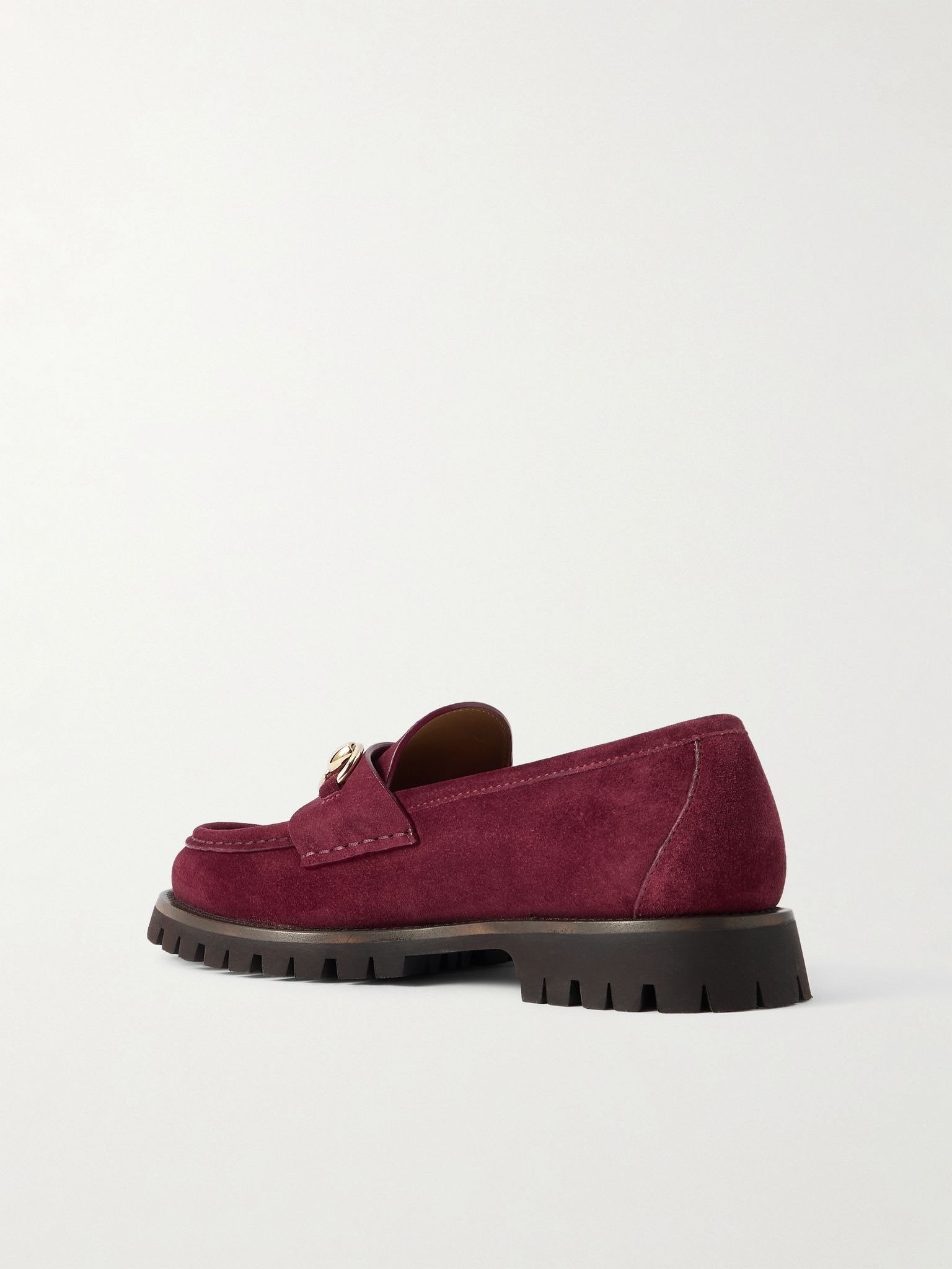 Sylke horsebit-detailed suede loafers Burgundy - 3