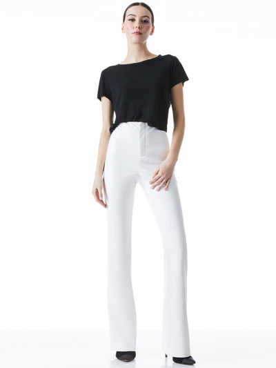 Alice + Olivia TEENY VEGAN LEATHER FLARE PANT outlook