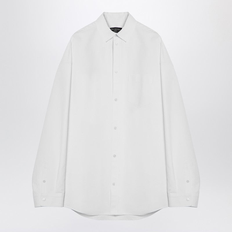 Balenciaga Large Fit Outerwear Shirt White Women - 1