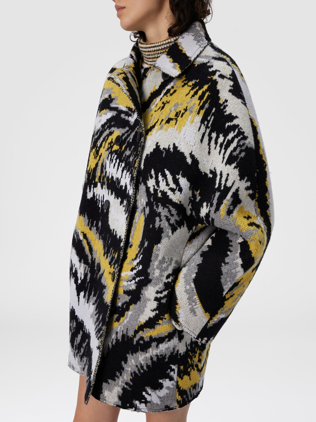Double-Breasted Caban with Tiger Pattern - 4