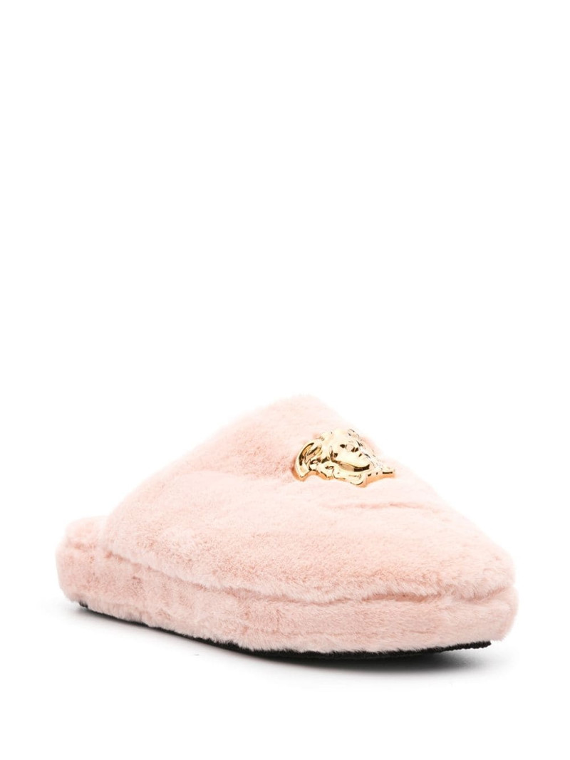 VERSACE La Medusa faux-fur slippers outlook