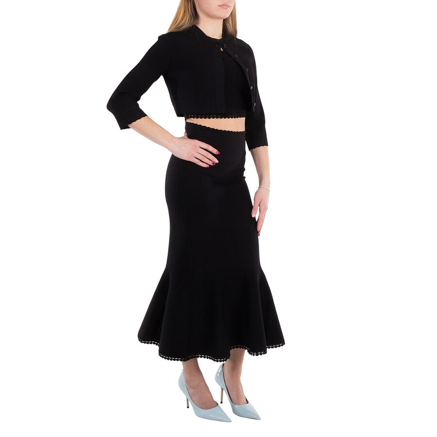 Victoria Beckham Scallop Trim Flared Skirt - 4