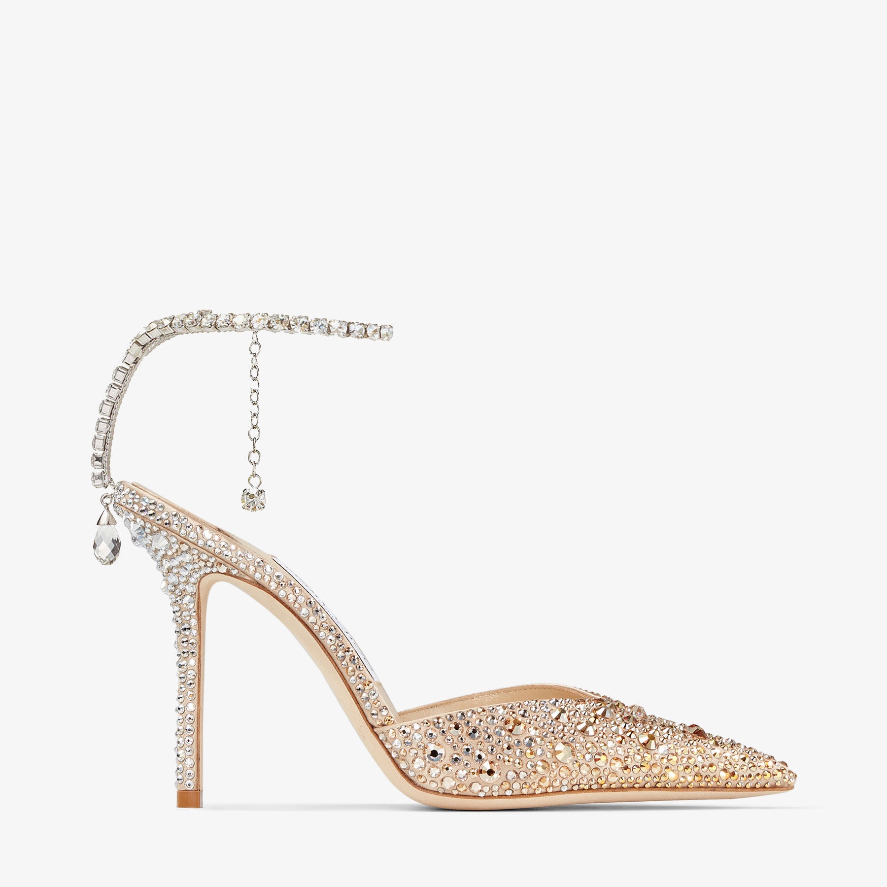 Saeda 100
Gold Satin Pumps with Swarovski Crystals - 1