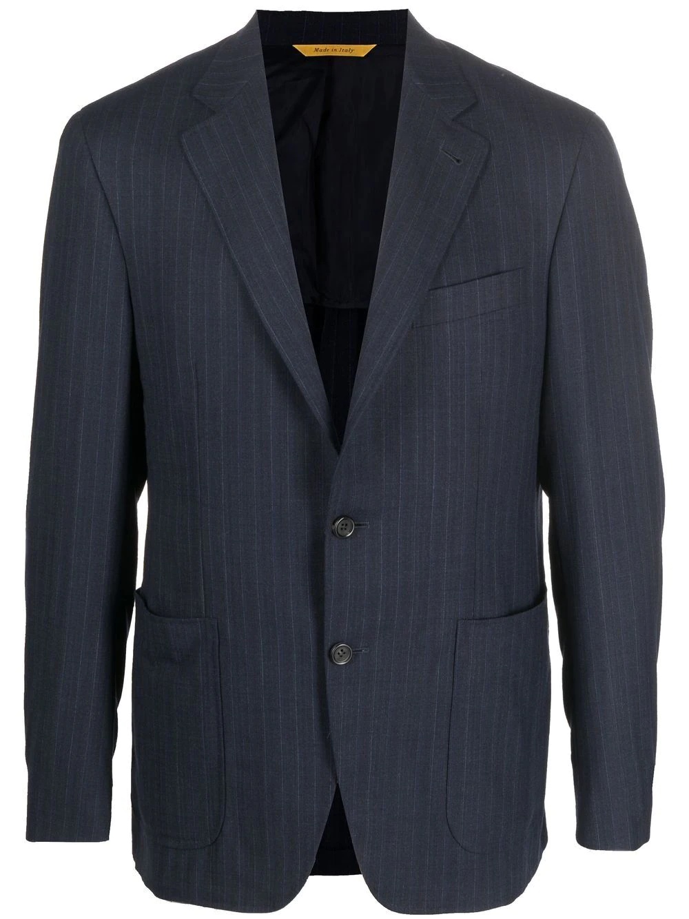 pinstriped single-breasted blazer - 1