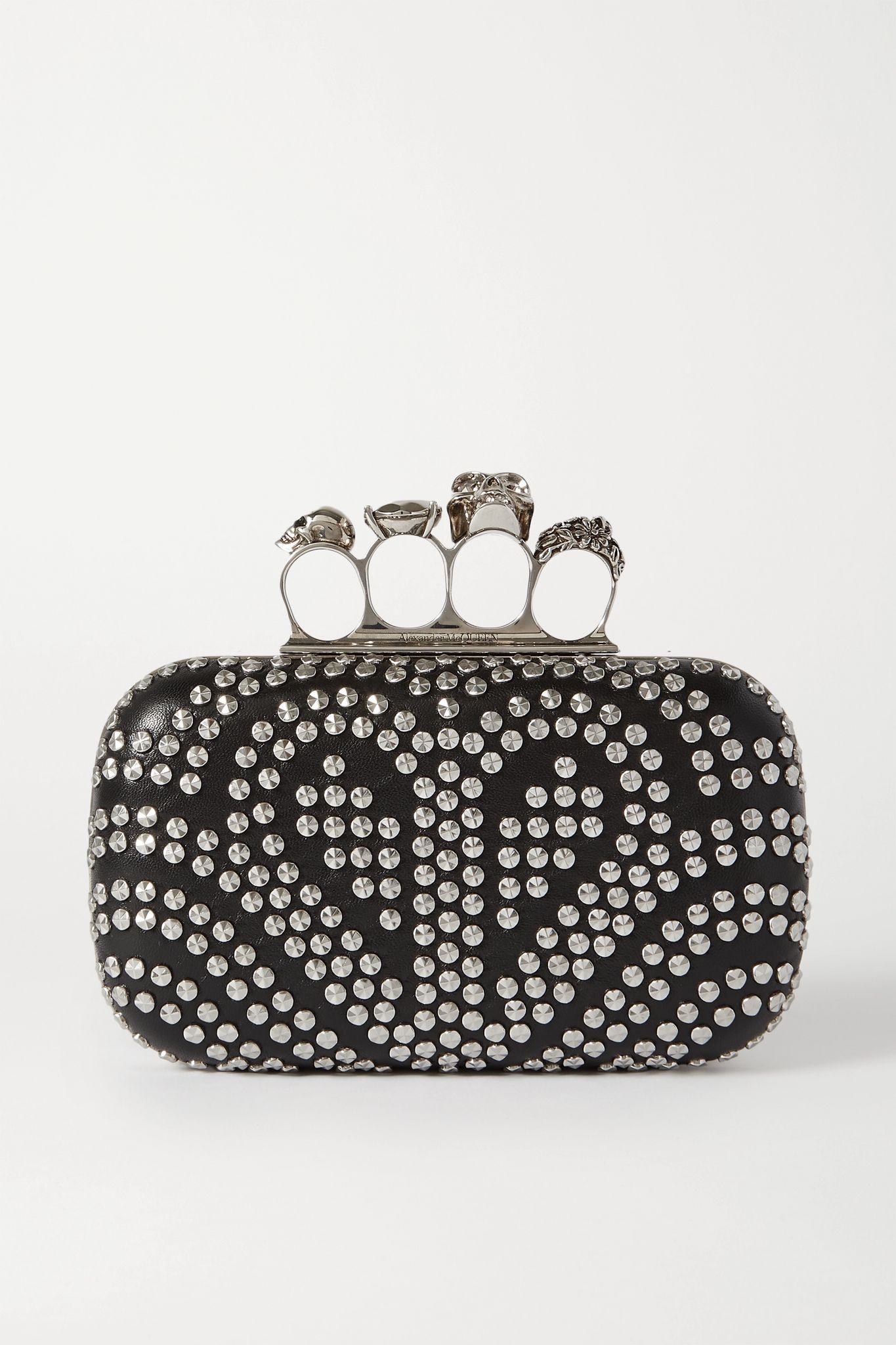 Box studded leather clutch - 1