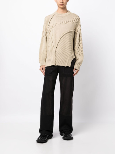 FENG CHEN WANG cable-knit long-sleeve cardigan outlook