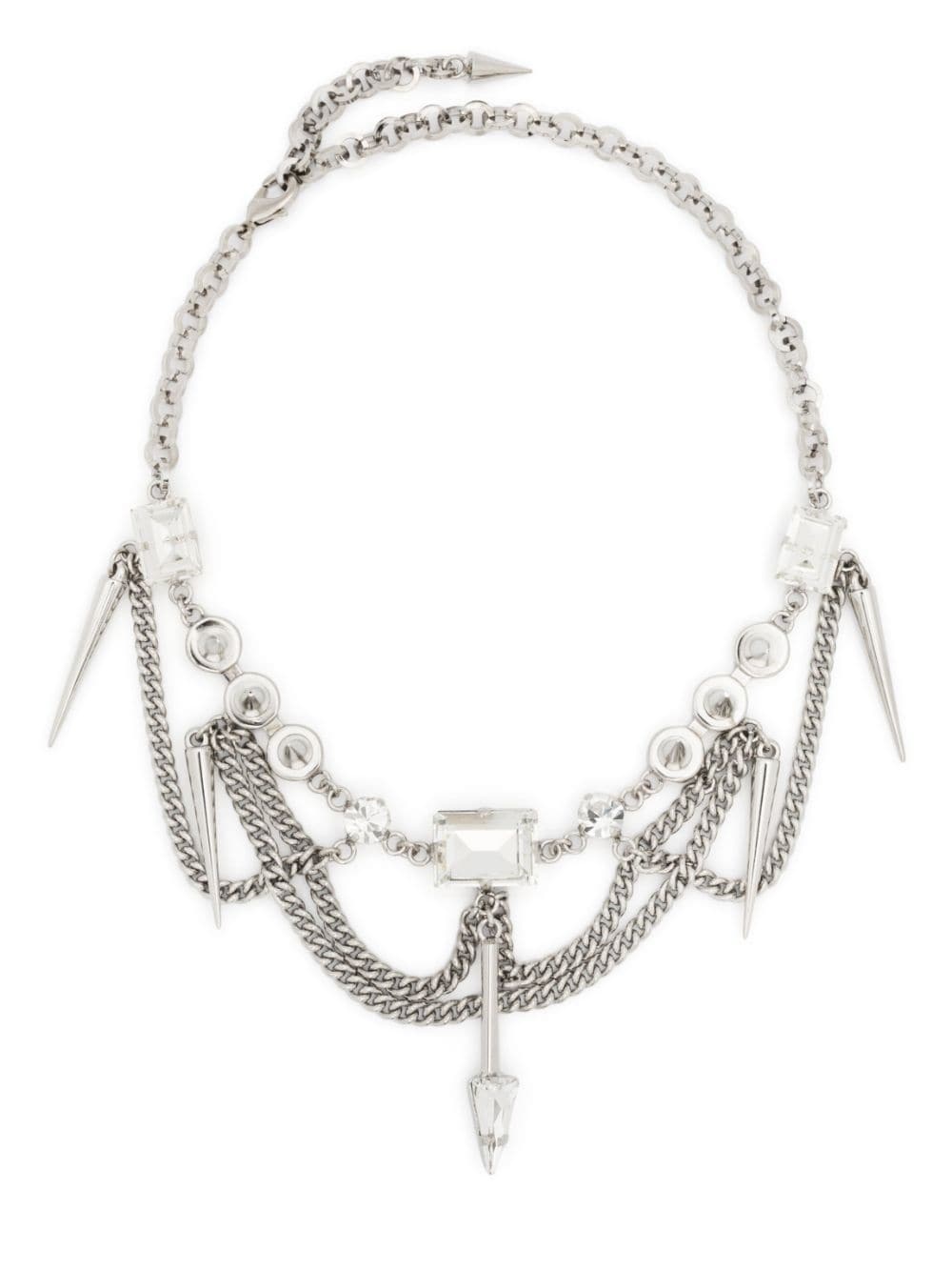 crystal-embellished spike necklace - 1