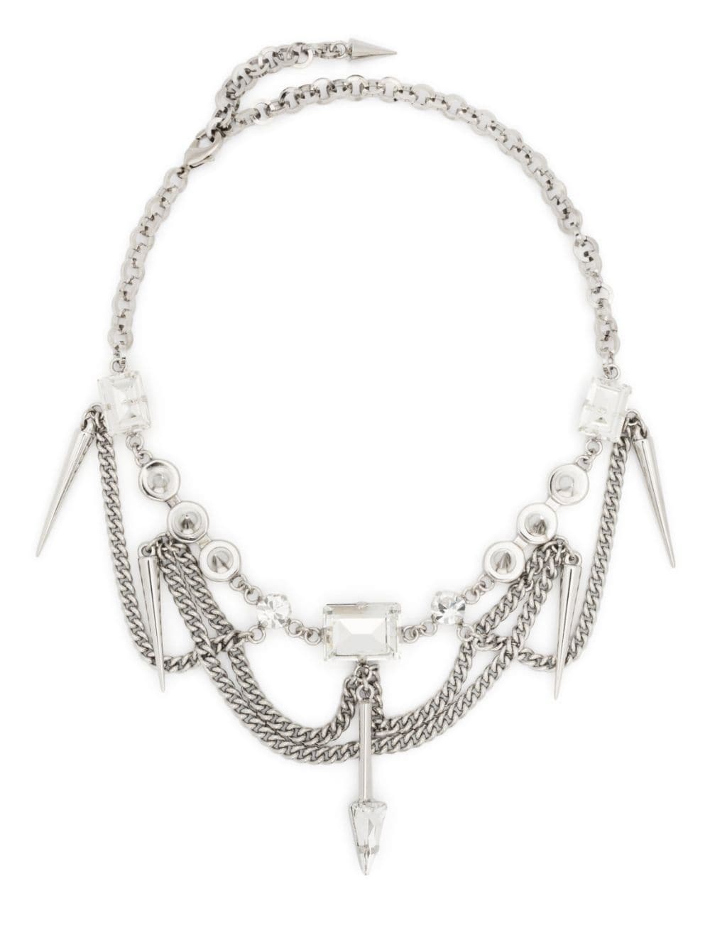 crystal embellished spike necklace