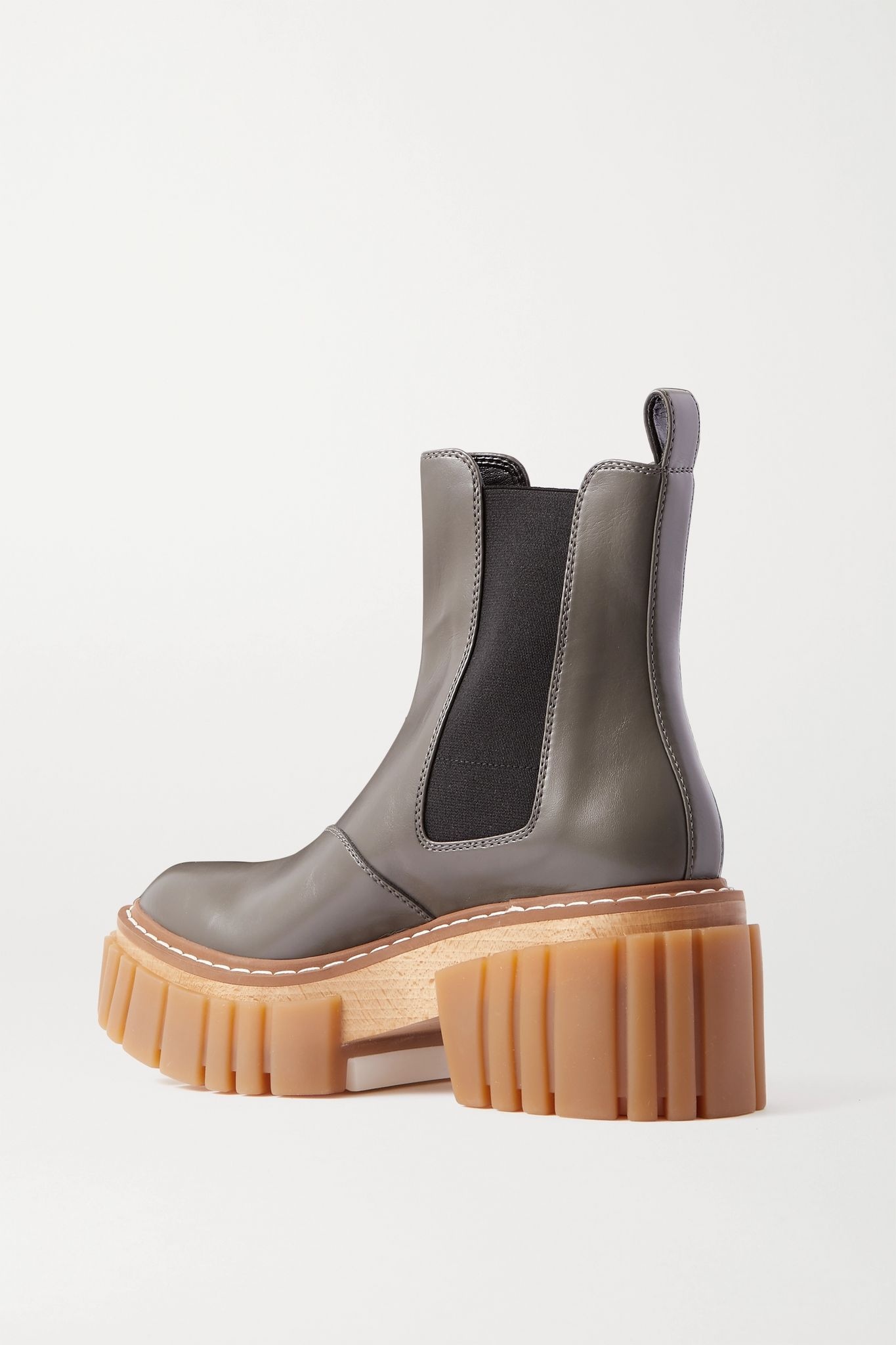 Emilie vegetarian leather platform Chelsea boots - 3