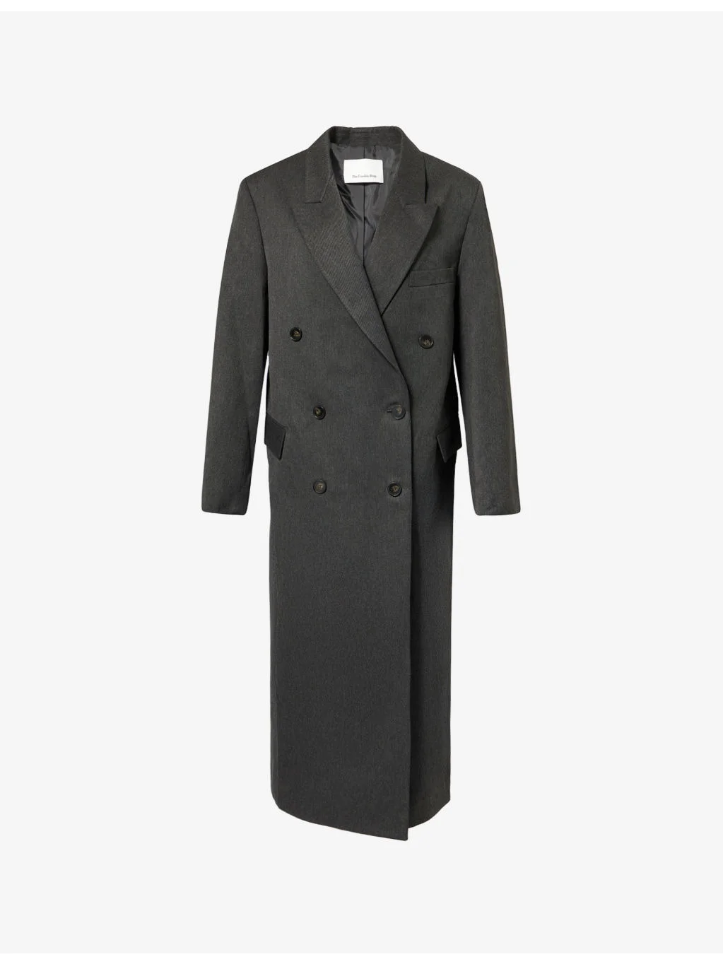 Jane Double-Breasted Woven Long Coat - 1