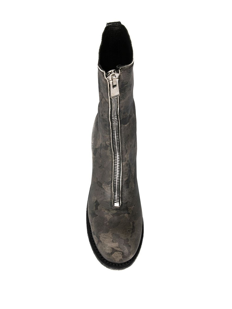 printed zip front boots 4