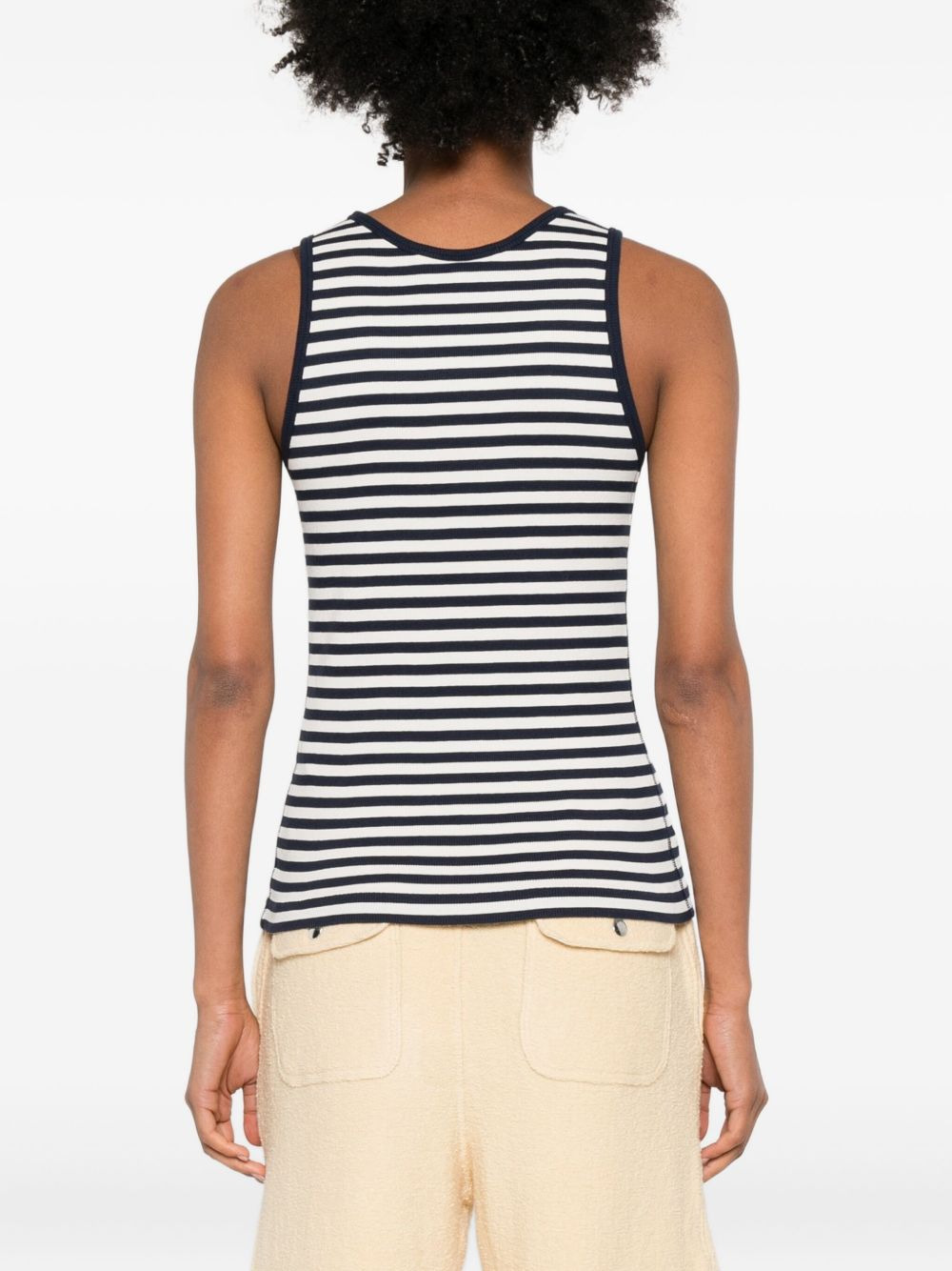 striped fox-embroidered top - 4