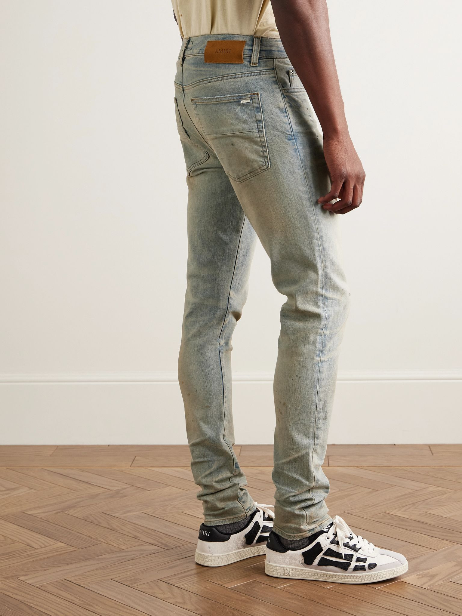 Stack Skinny-Fit Distressed Jeans Blue - 4