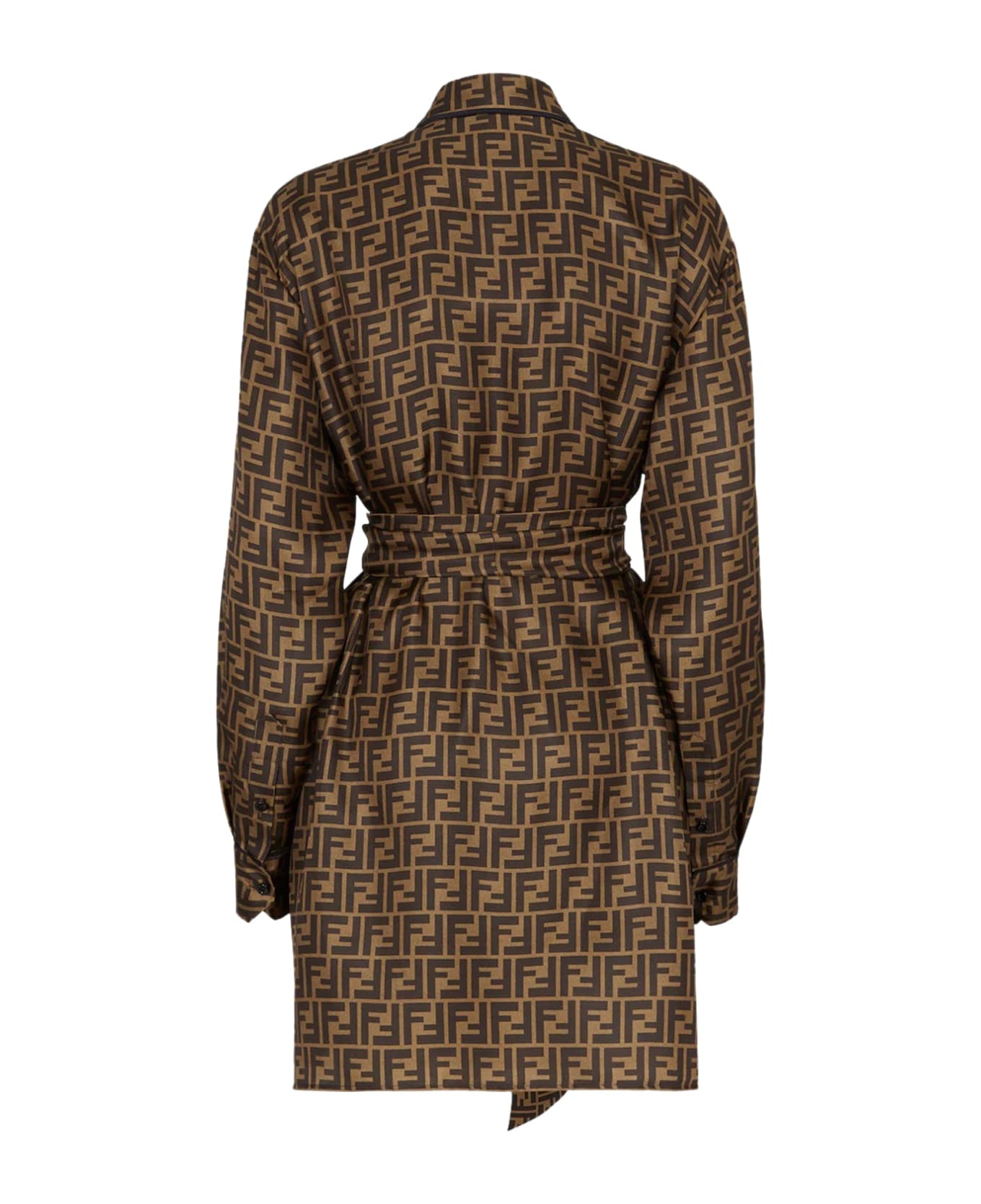 Ff Motif Belted Shirt Dress - 2