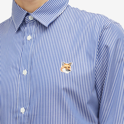 Maison Kitsuné Maison Kitsune Fox Head Patch Classic Striped Shirt outlook