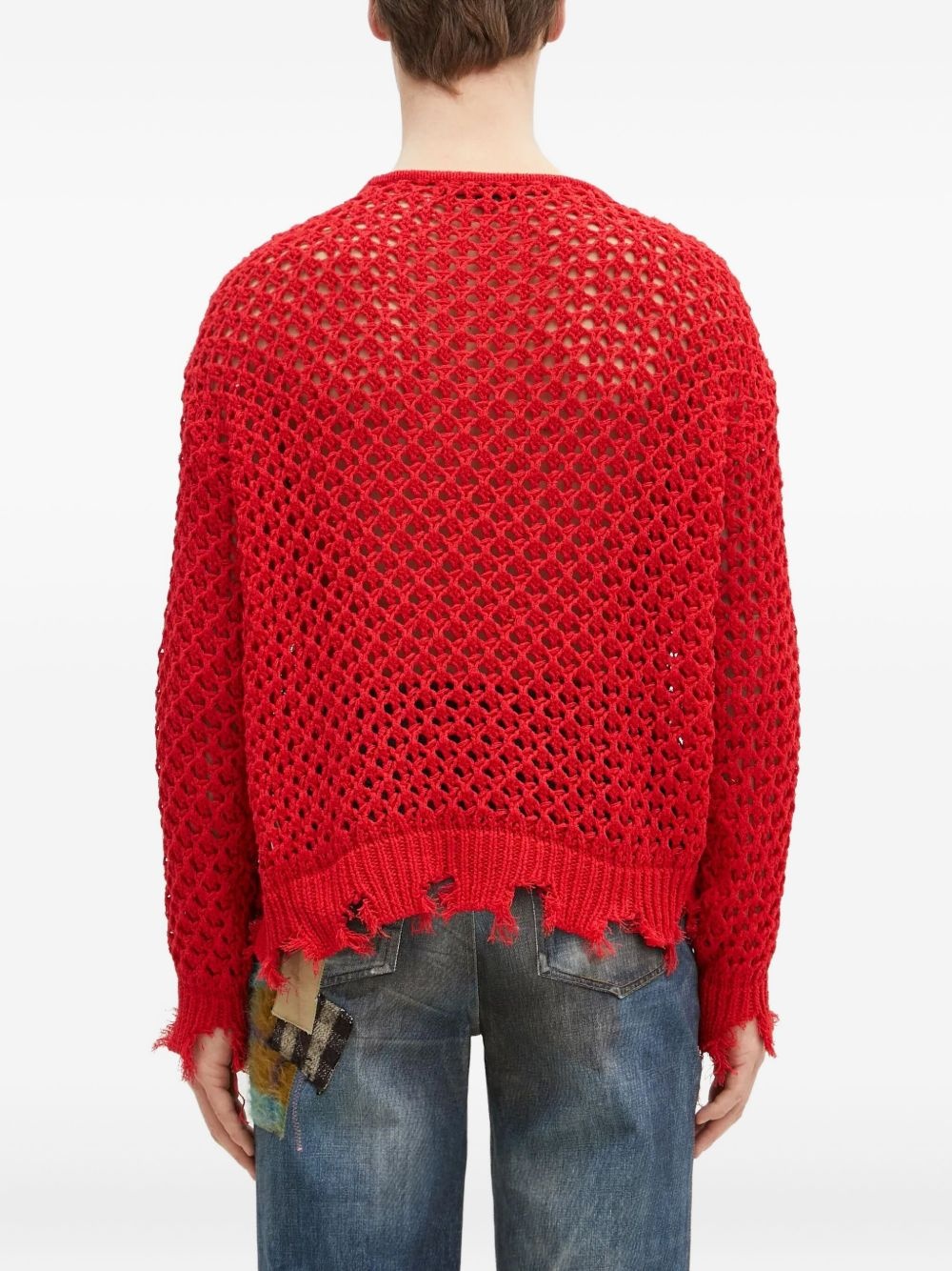 open-knit frayed sweater - 4