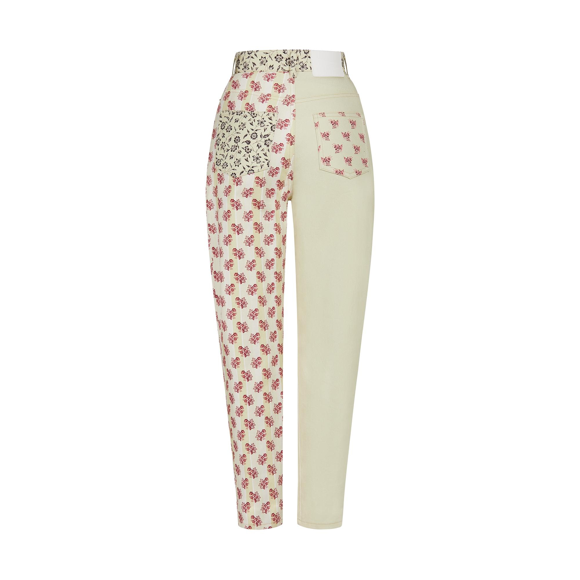 Mixed Floral High-Waisted Jeans - 3