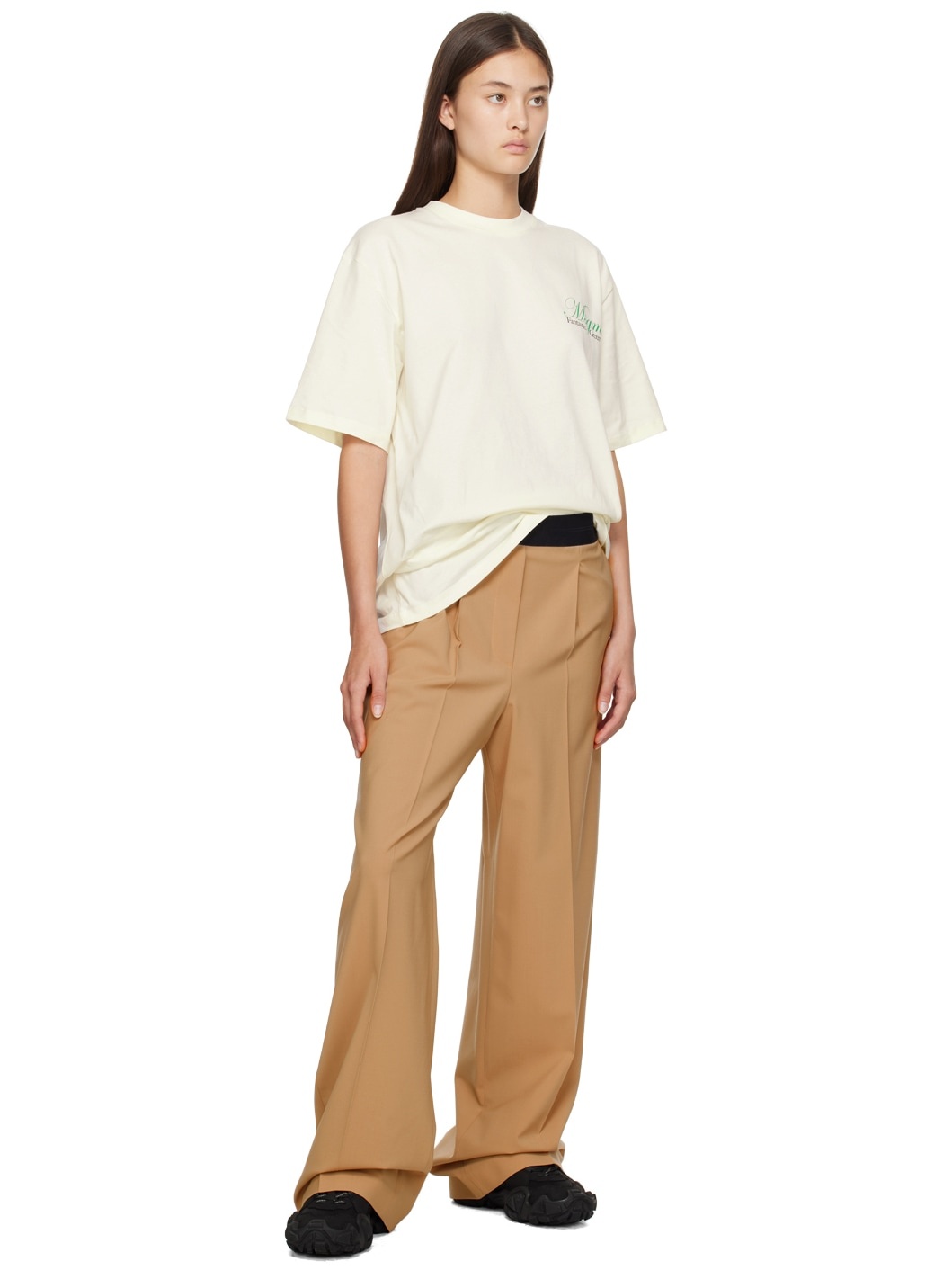 Beige Creased Trousers - 4