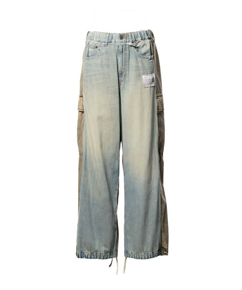Front Back Combined Denim Pants 12