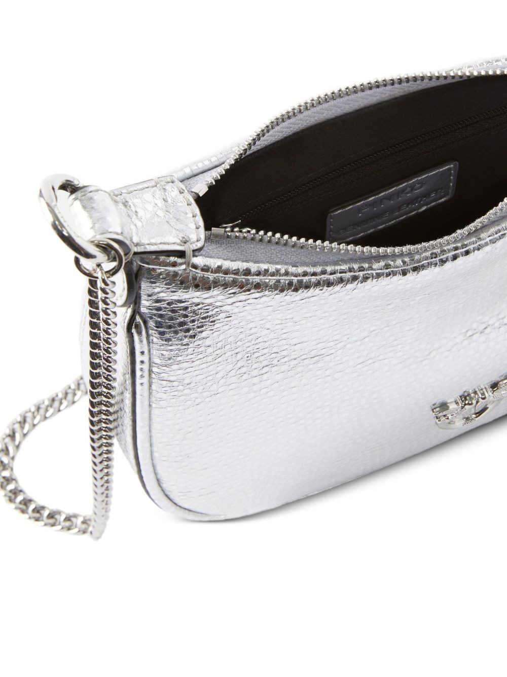 metallic leather shoulder bag - 4