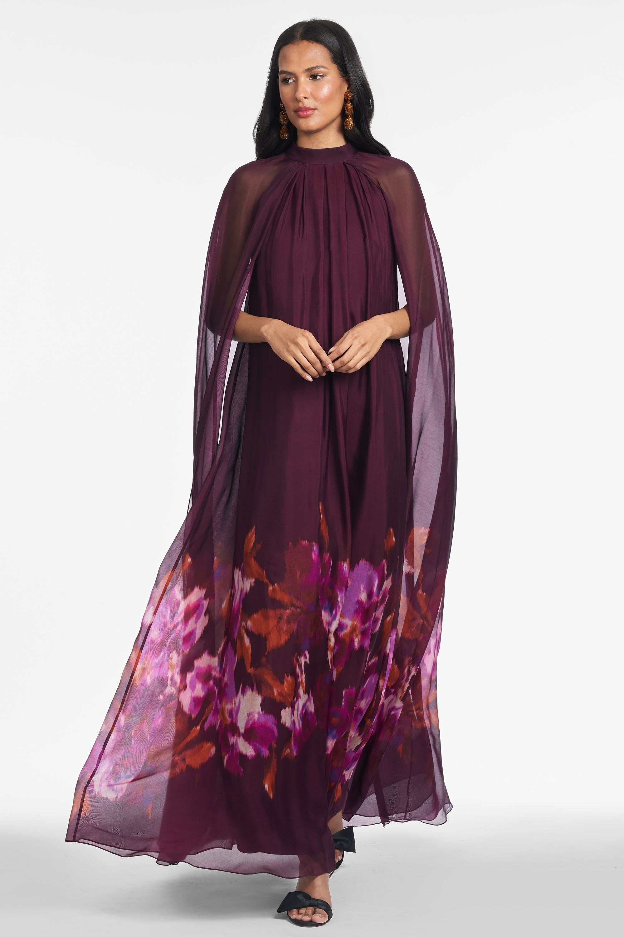 Tiana Gown - Mixed Berry Ikat Border - 3