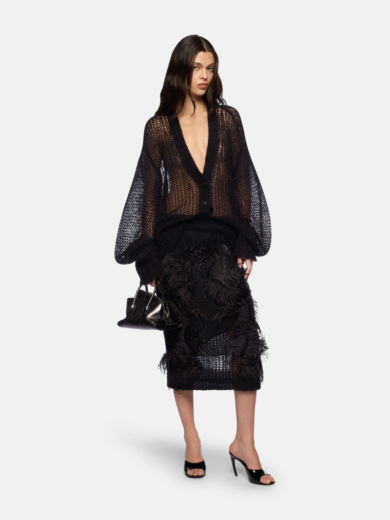 THE ATTICO BLACK MIDI SKIRT outlook