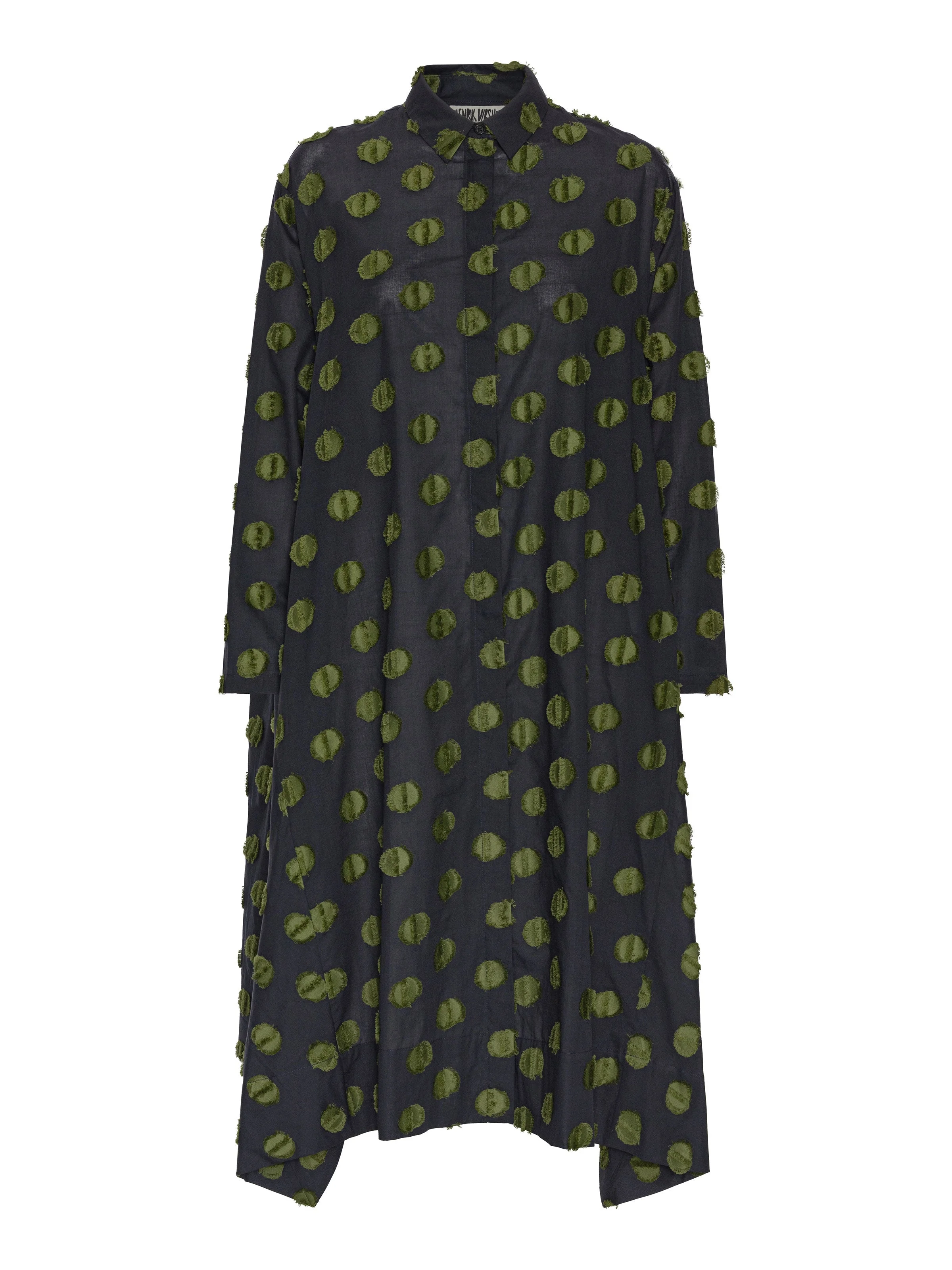 WIND IN DRESS - BLACK GREEN DOTS - 1