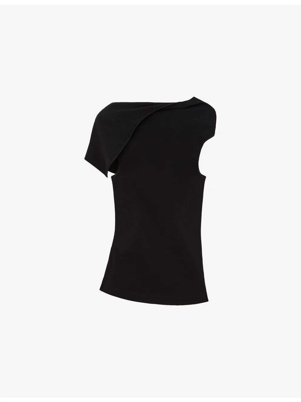 Asymmetric Draped Jersey Top - 1