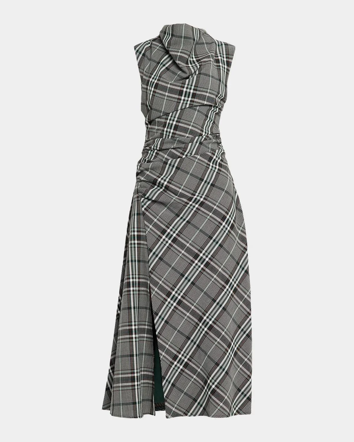 Burke Plaid Cowl-Neck Maxi Dress - 1