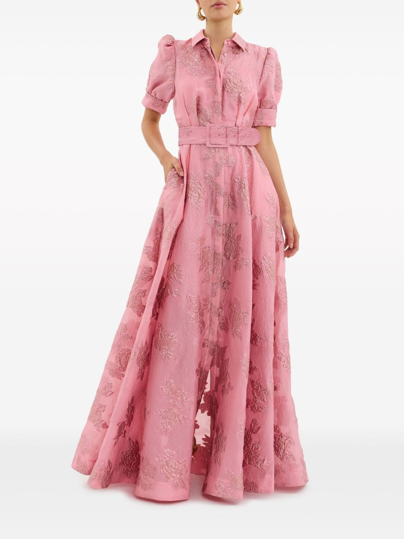 REBECCA VALLANCE Annette floral-brocade gown outlook