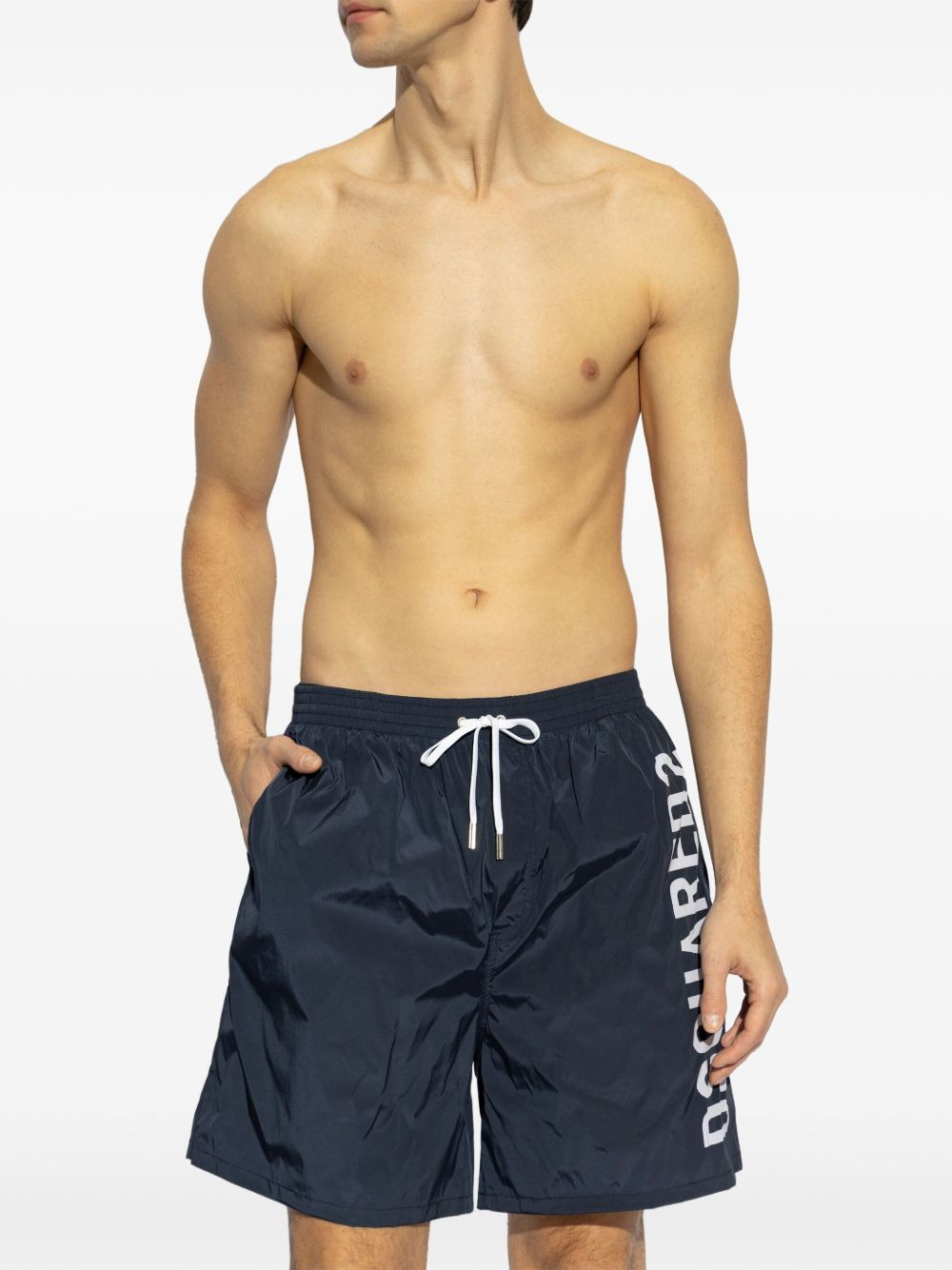 logo-print swim shorts - 2