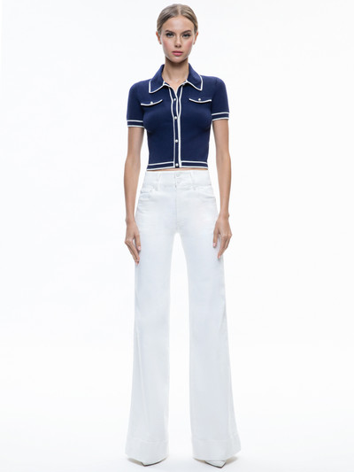 Alice + Olivia MARLENA BUTTON FRONT POLO outlook