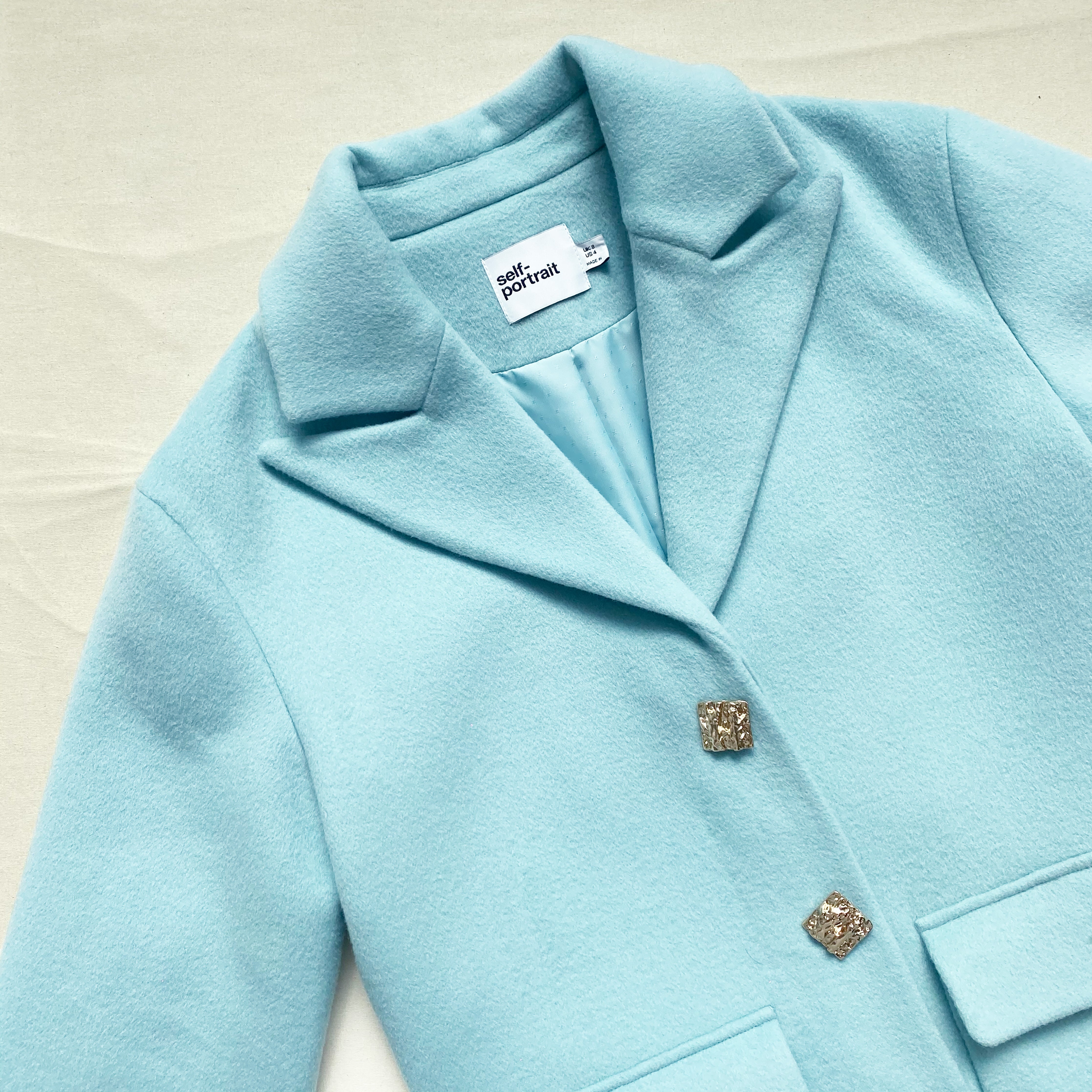 Light Blue Wool Coat - 4